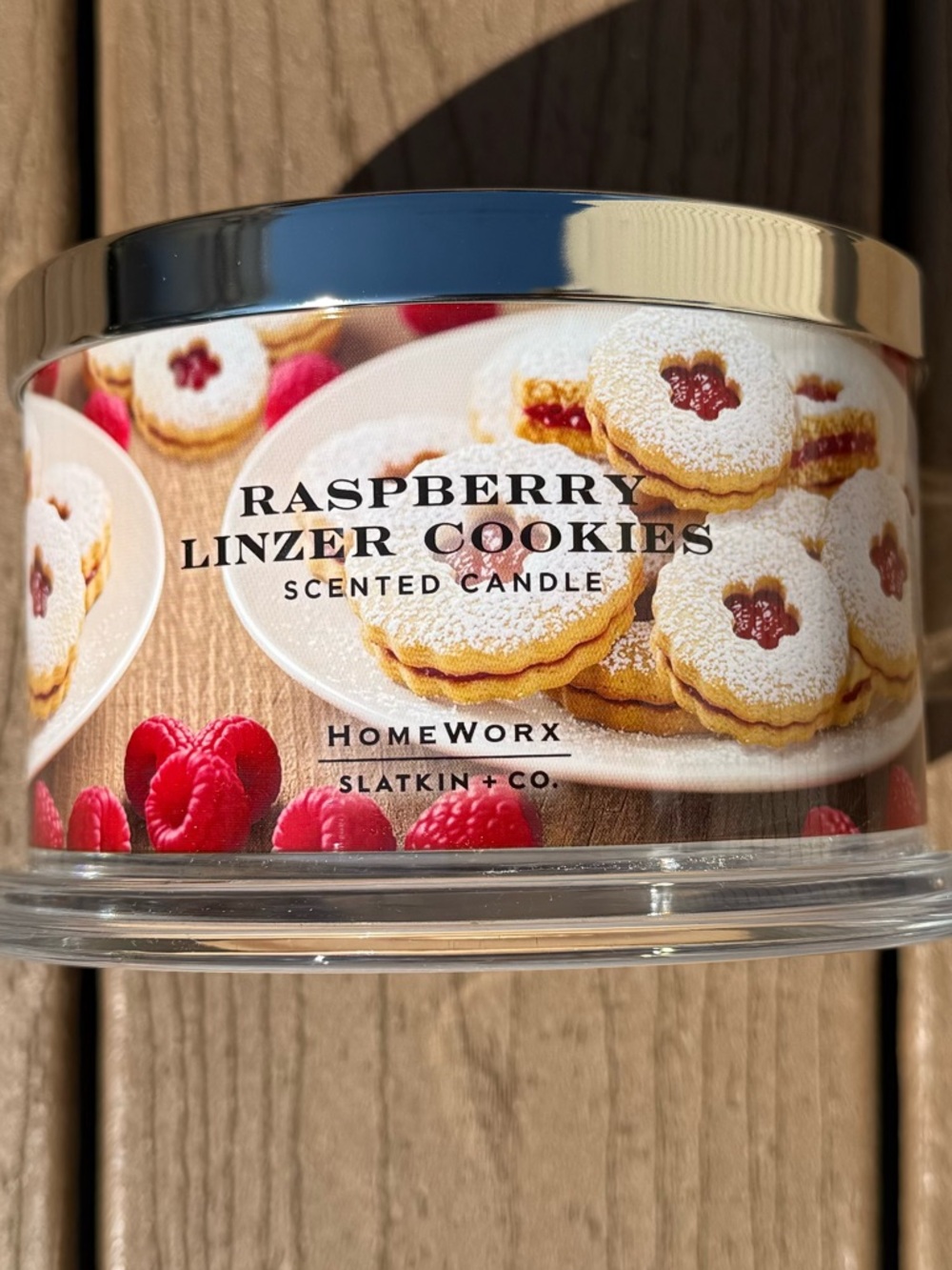 🆕RASPBERRY LINZER COOKIE HARRY SLATKIN HOMEWORX 4 WICK, 18oz CANDLE NWTS!!!